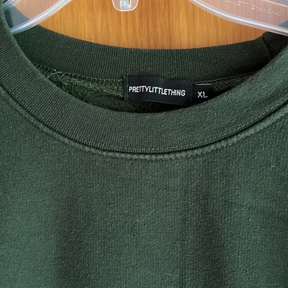 Brooklyn Emerald Green Oversized Crewneck Sweatshirt - Picture 2 of 3